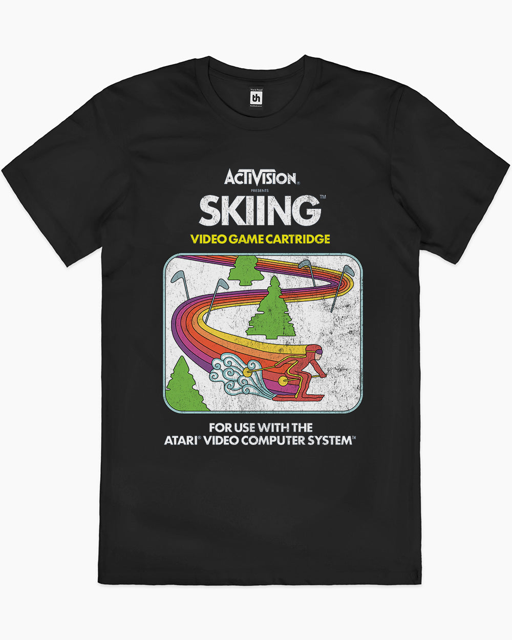 Skiing Vintage T-Shirt Europe Online #colour_black