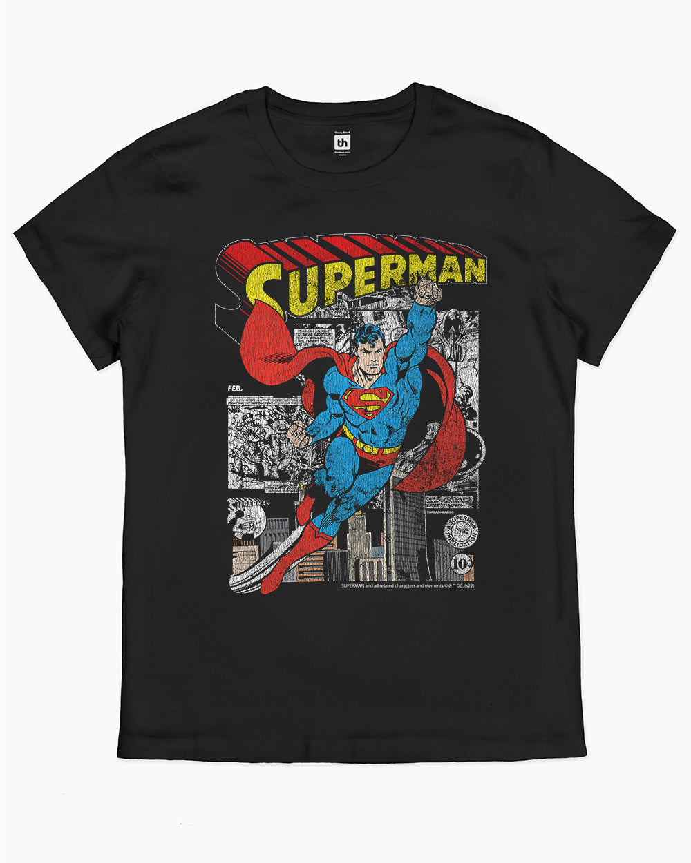 Superman Comic Panel T-Shirt Australia Online #colour_black