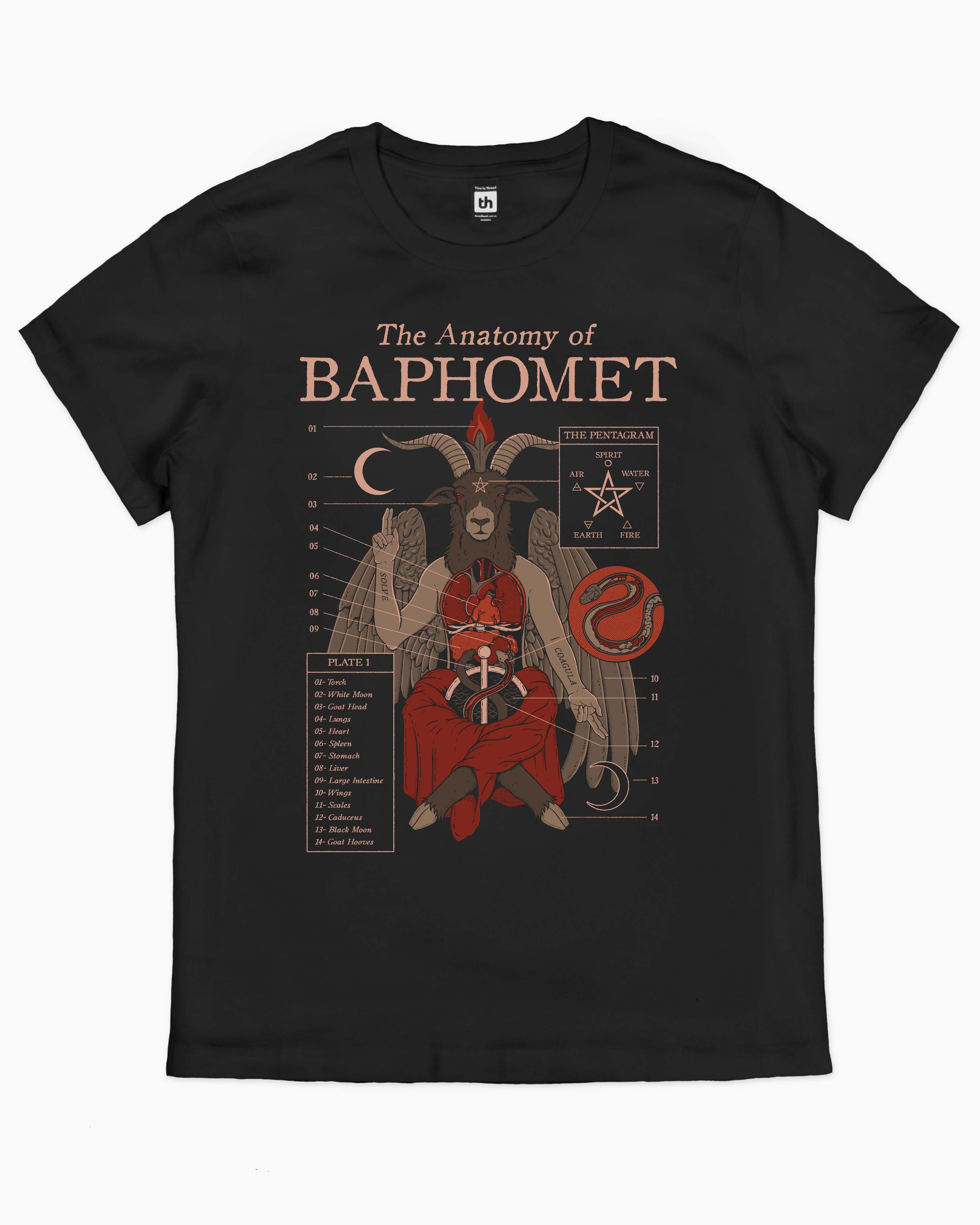 The Anatomy Of Baphomet T-Shirt Australia Online #colour_black