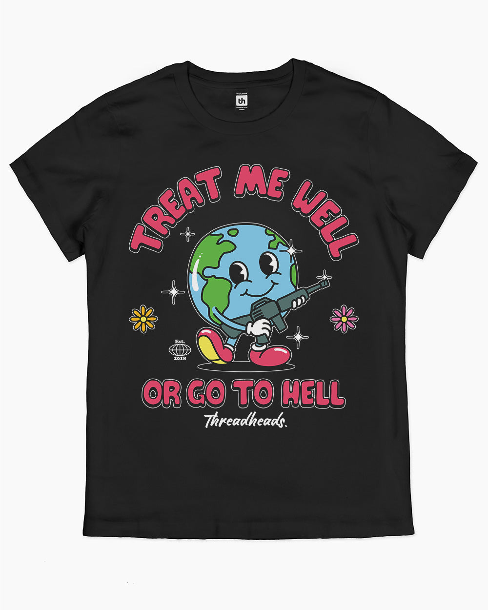 Treat Me Well Or Go To Hell T-Shirt Australia Online #colour_black