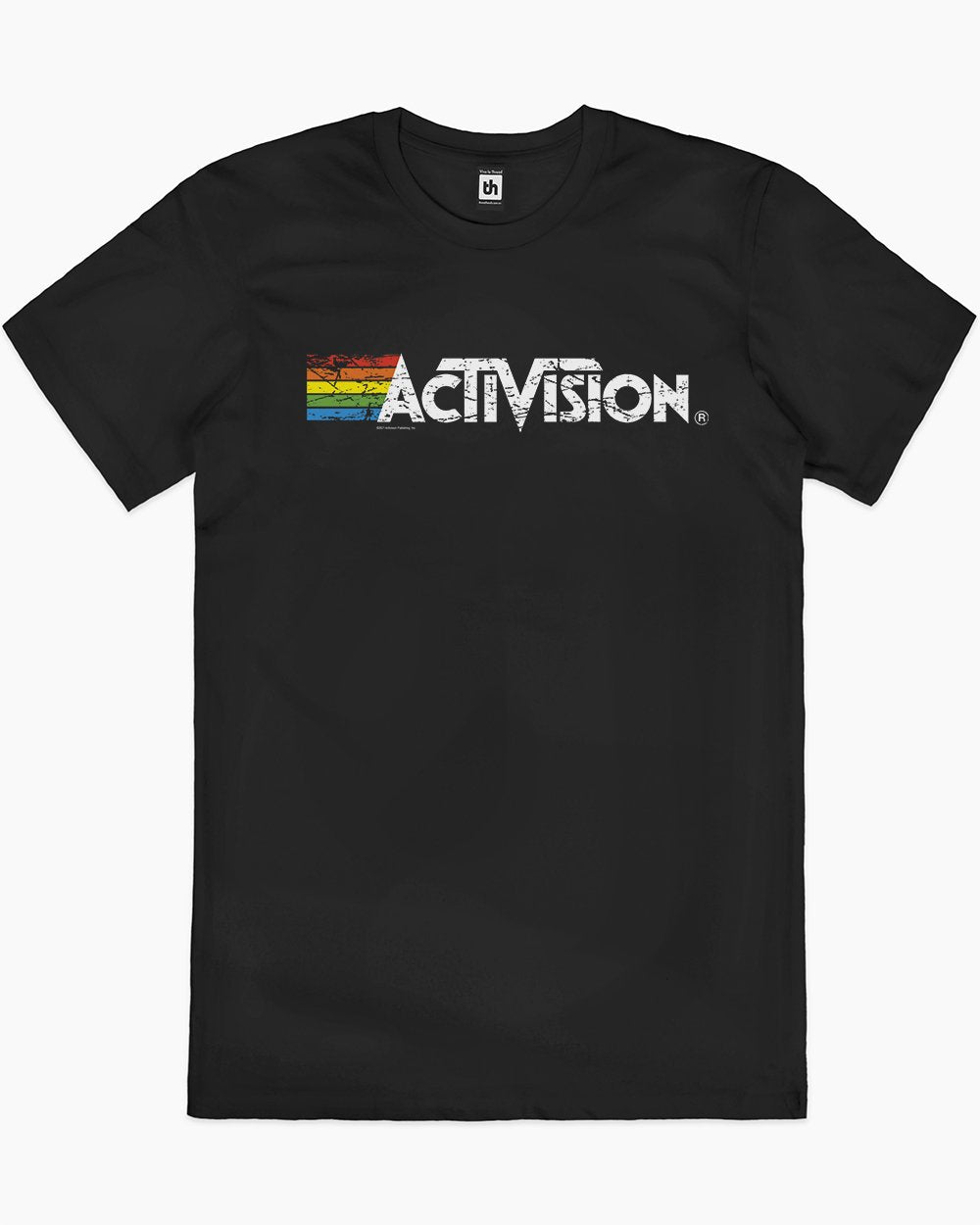 Activision Logo Distressed T-Shirt Europe Online #colour_black