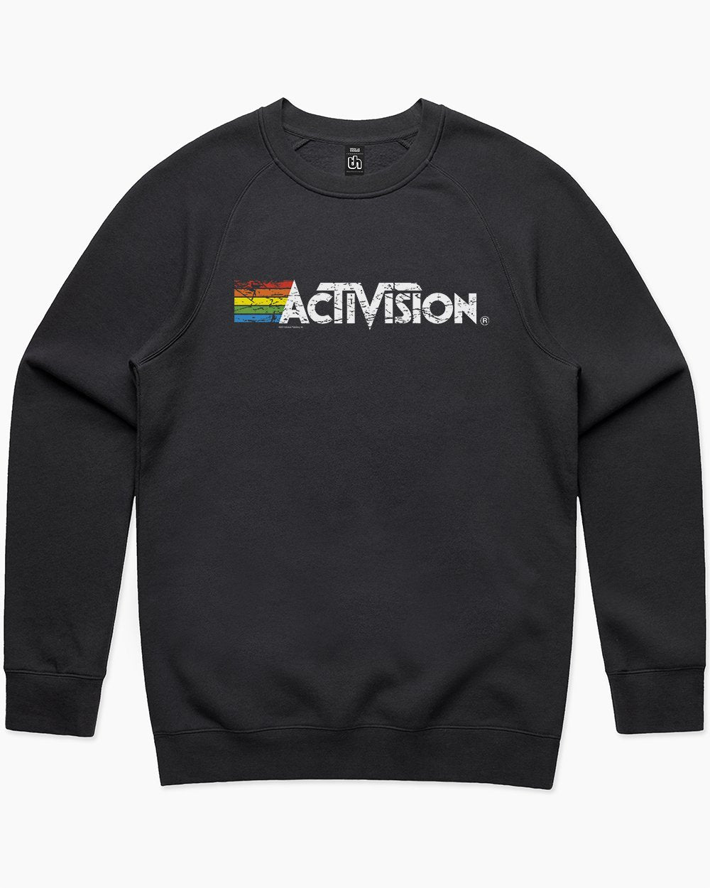 Activision Logo Distressed Sweater Europe Online #colour_black