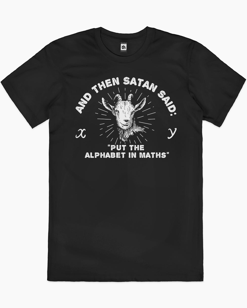 Satan Puts the Alphabet in Maths T-Shirt Europe Online #colour_black