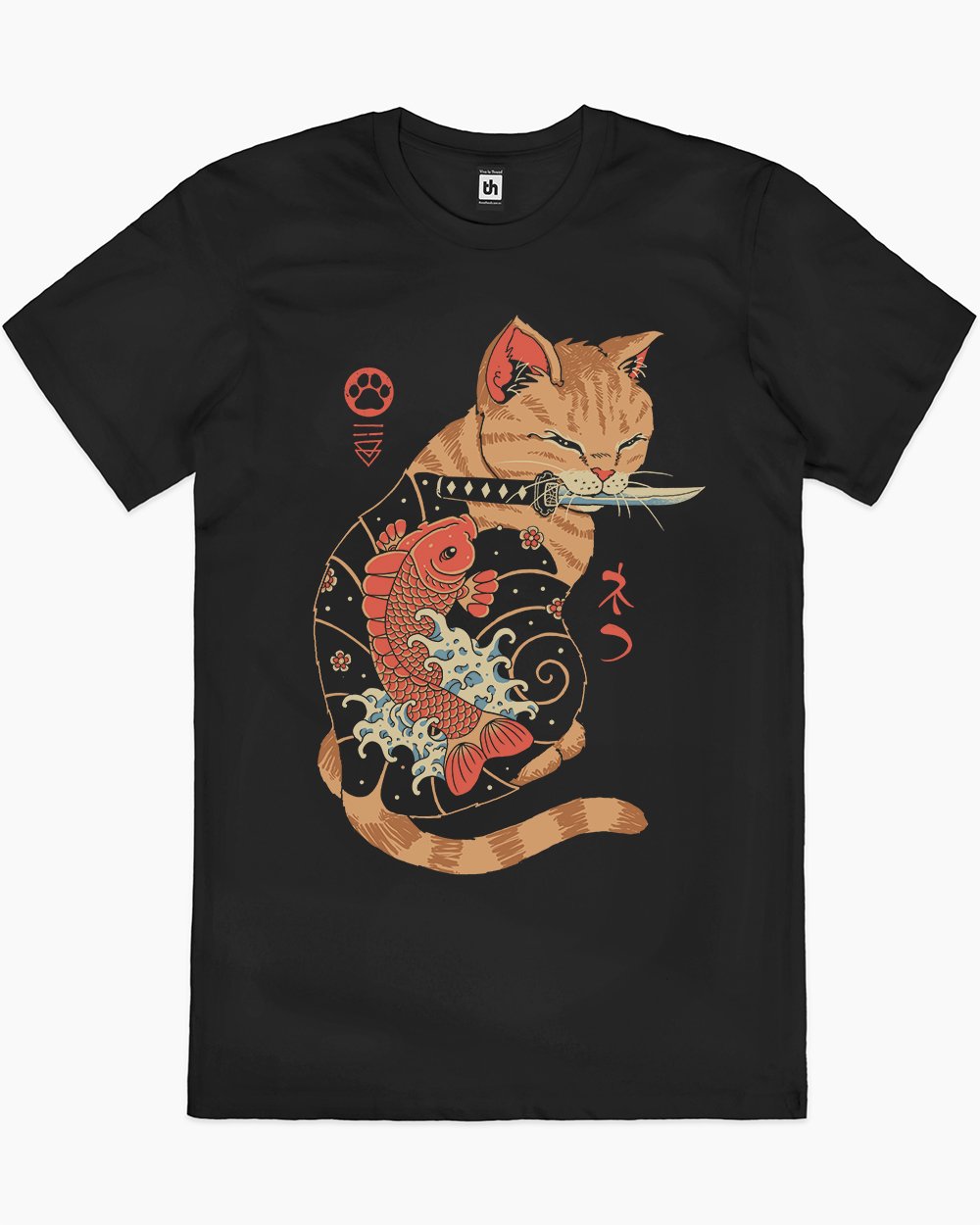 Carp Tattooed Cat T-Shirt Europe Online #colour_black