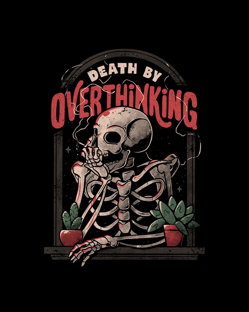 Death By Overthinking T-Shirt Europe Online #colour_black
