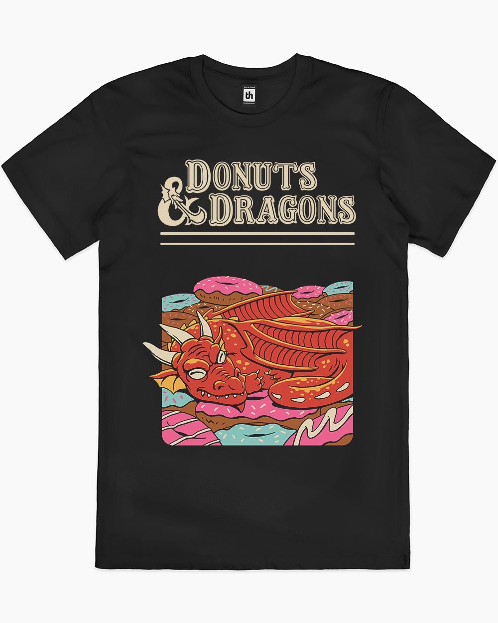 Donuts and Dragons T-Shirt Europe Online #colour_black