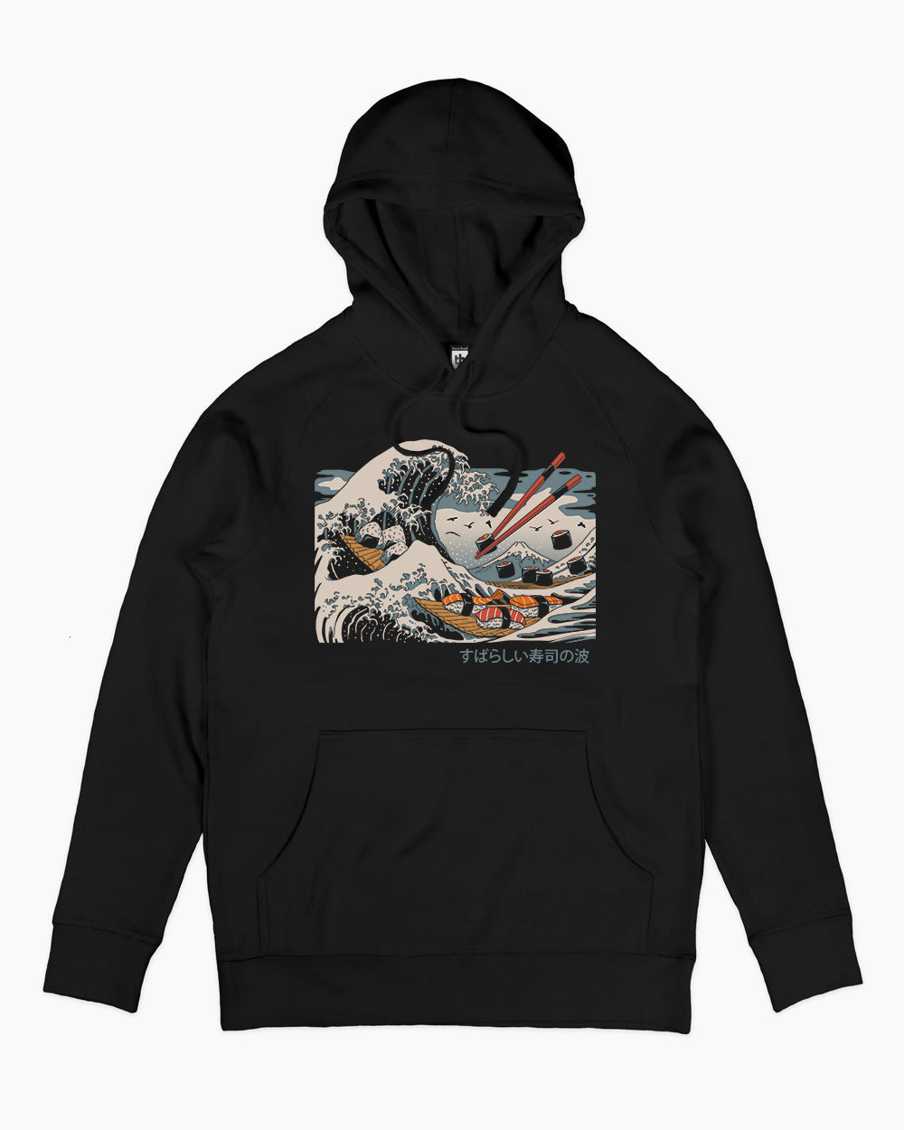 The Great Sushi Wave Hoodie Europe Online #colour_black