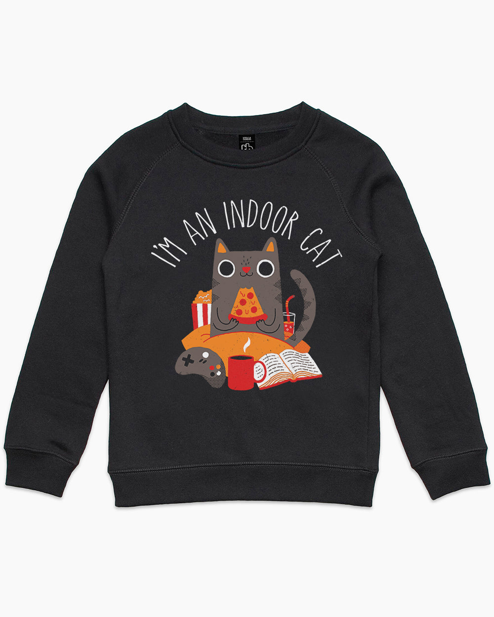 Indoor Cat Kids Sweater Australia Online #colour_black