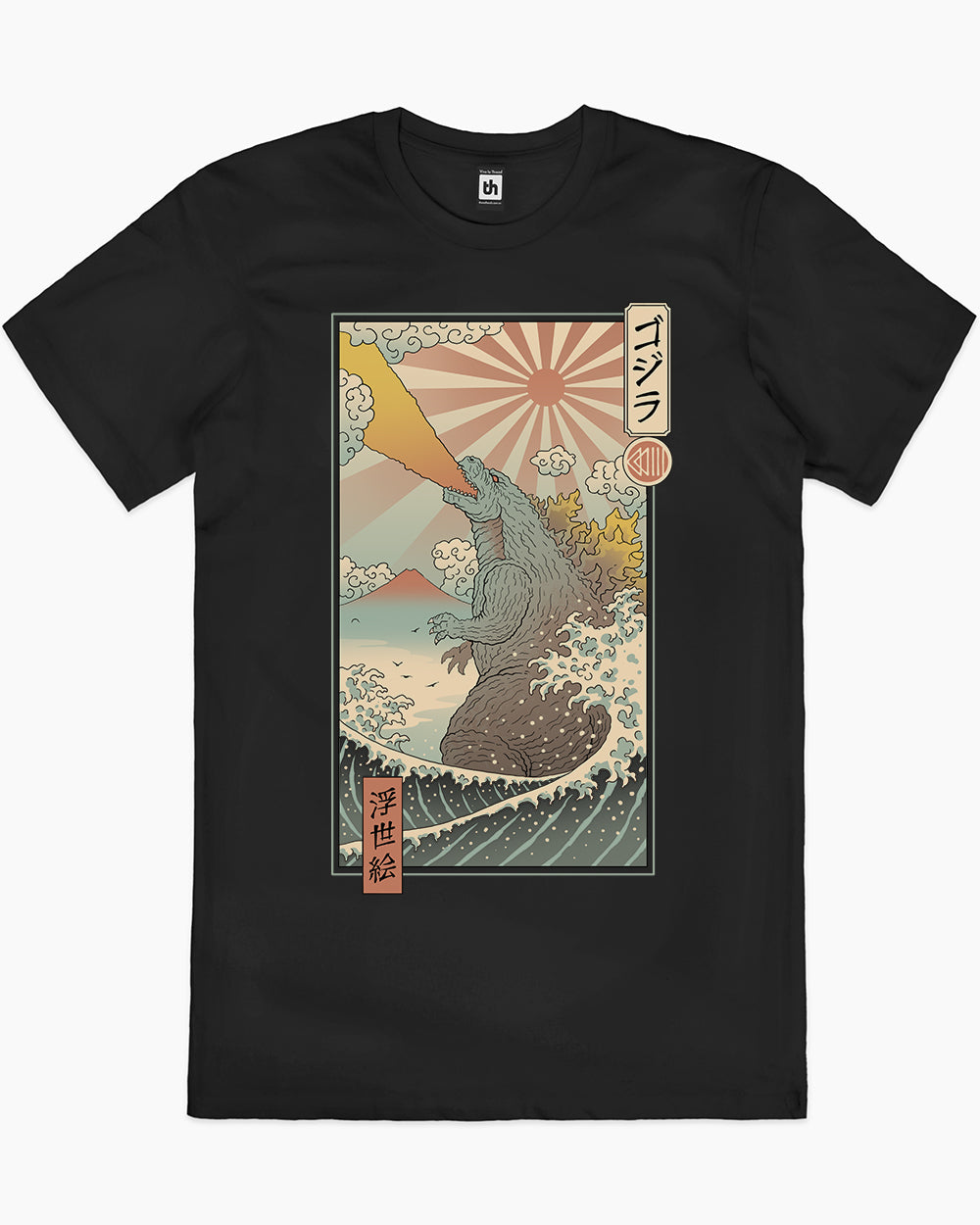 King Kaiju Ukiyo-e T-Shirt Europe Online #colour_black