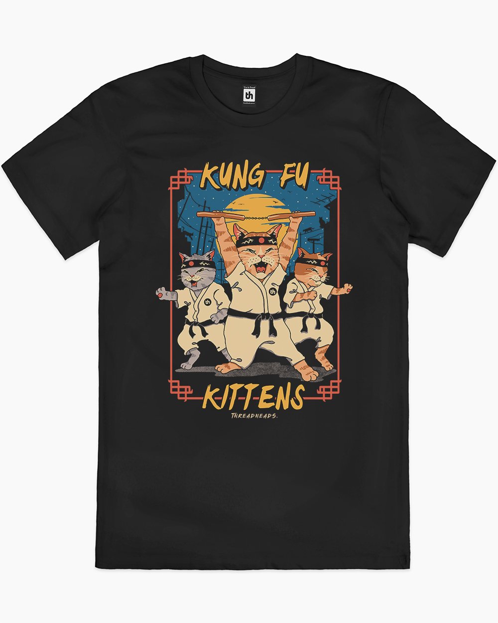 Kung Fu Kittens T-Shirt Australia Online #colour_black
