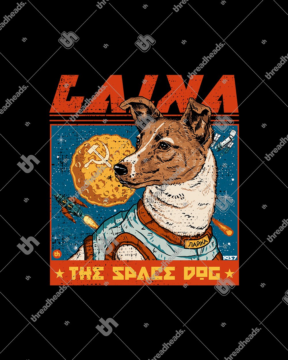 Laika the Space Dog Hoodie Europe Online #colour_black