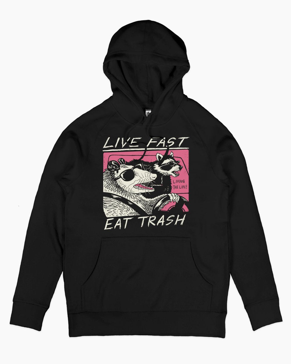 Live Fast! Eat Trash! Hoodie Europe Online #colour_black