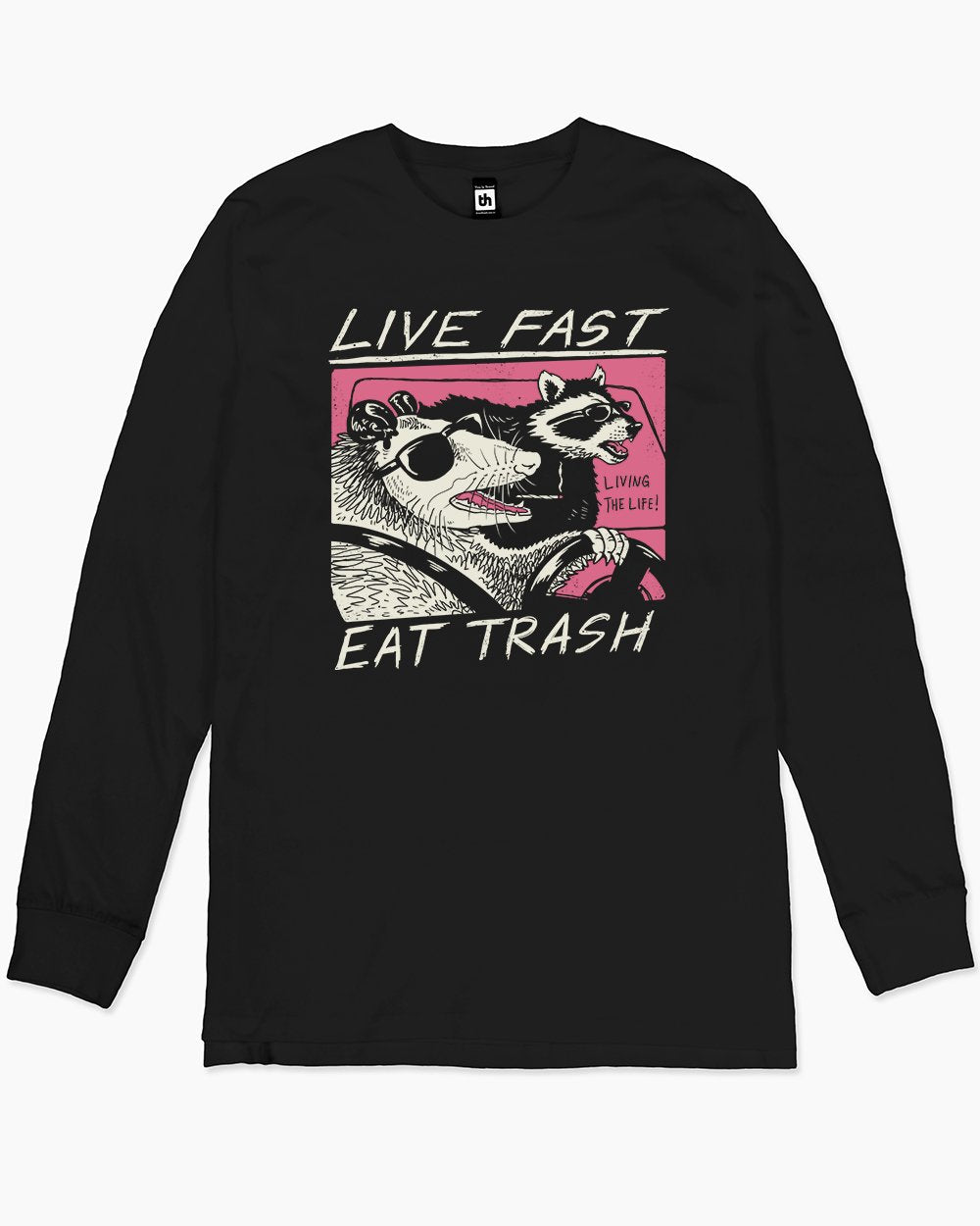 Live Fast! Eat Trash! Long Sleeve Europe Online #colour_black