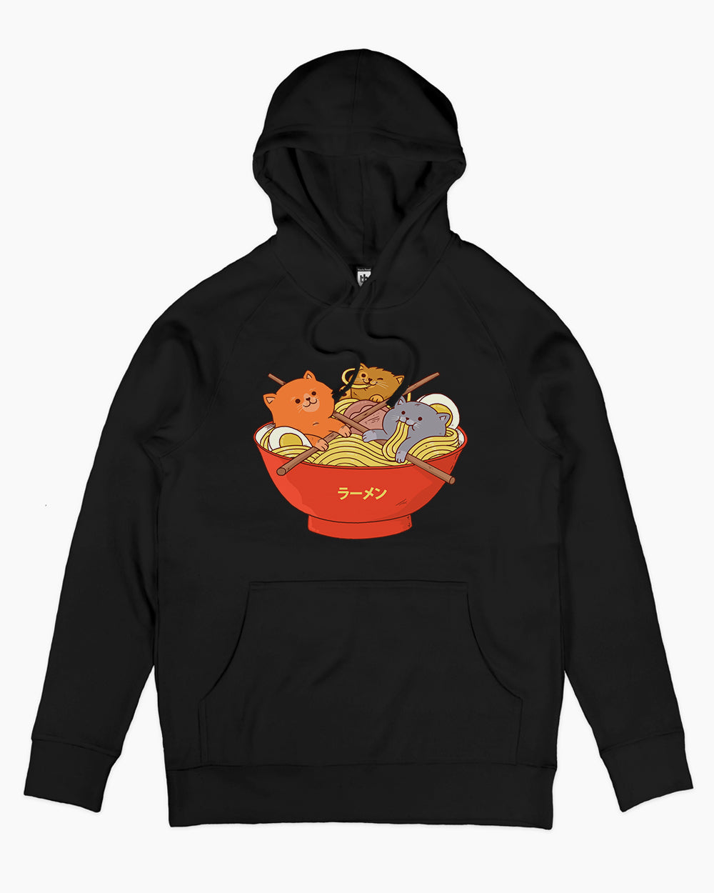Ramen and Cats Hoodie Europe Online #colour_black