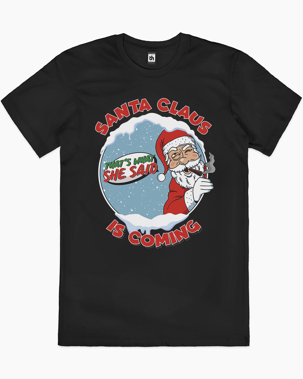 Santa is Coming T-Shirt Europe Online #colour_black