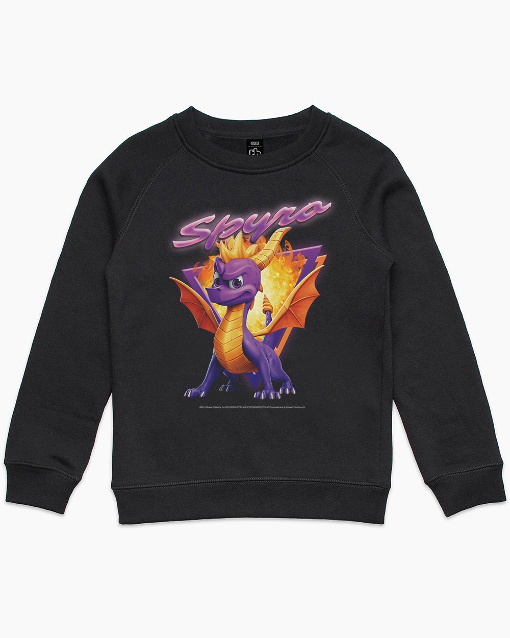 Spyro 90s Fireball Kids Sweater Australia Online #colour_black
