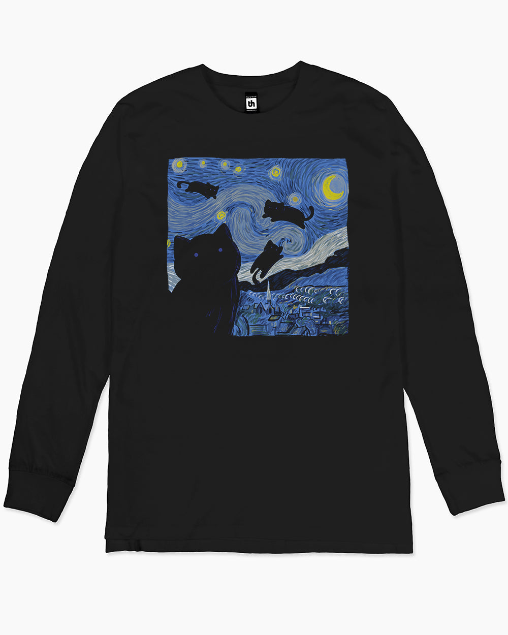 The Starry Cat Night Long Sleeve Europe Online #colour_black
