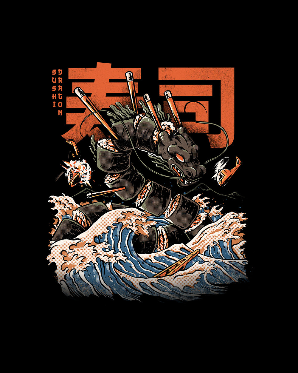 Sushi Dragon T-Shirt Europe Online #colour_black