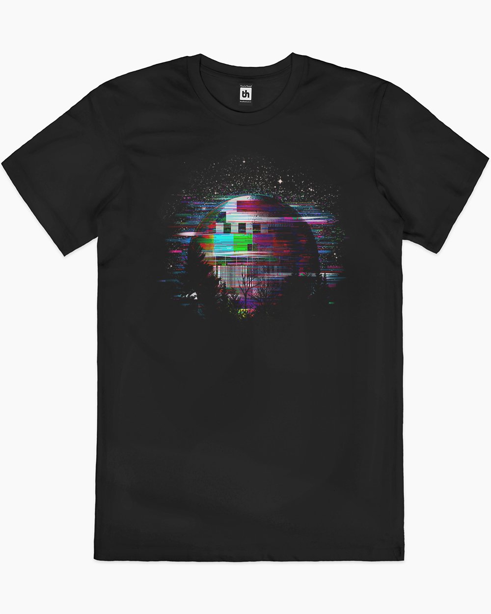 The Moon Glitches T-Shirt Europe Online #colour_black