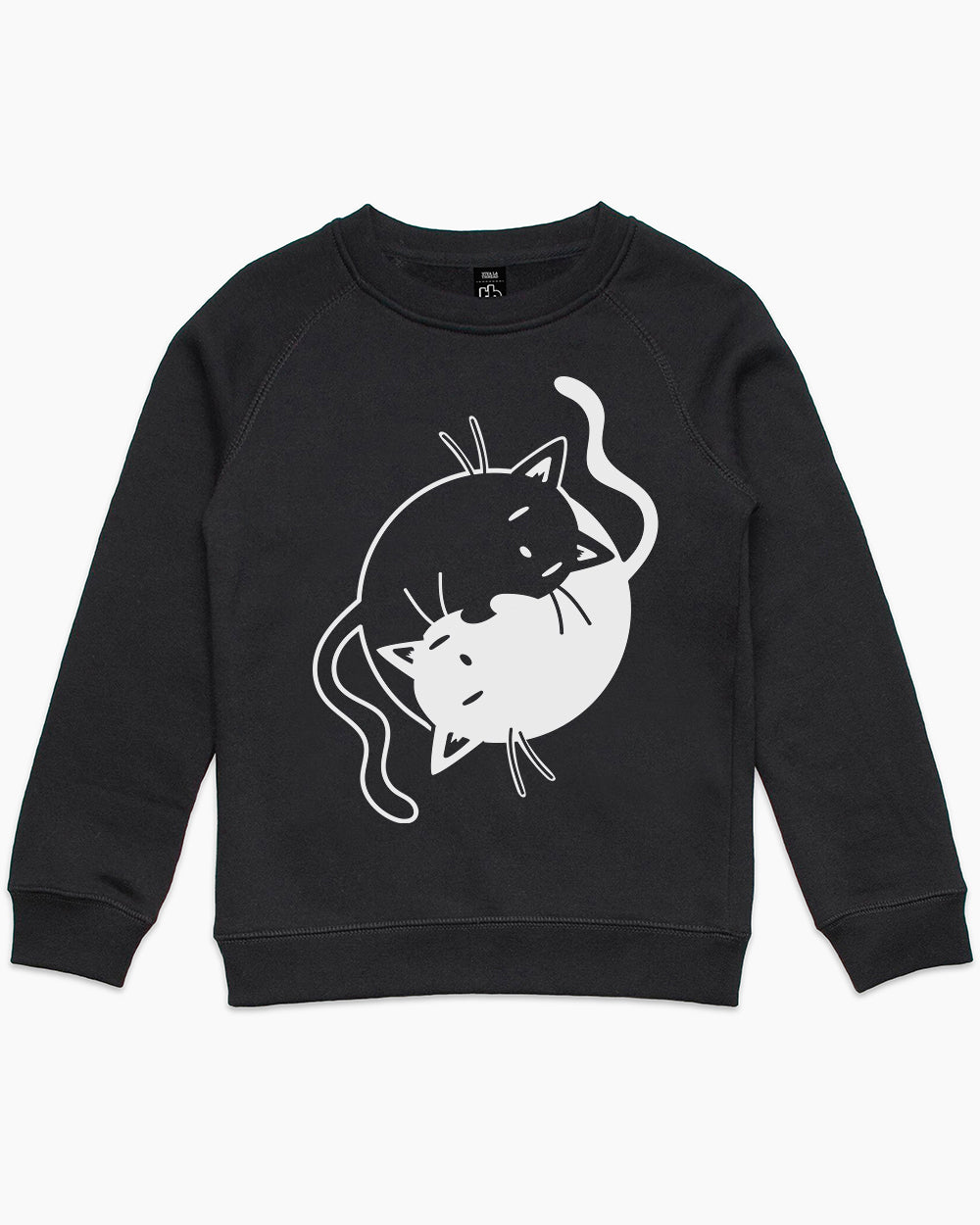 Yinyang Cats Kids Sweater Australia Online #colour_black