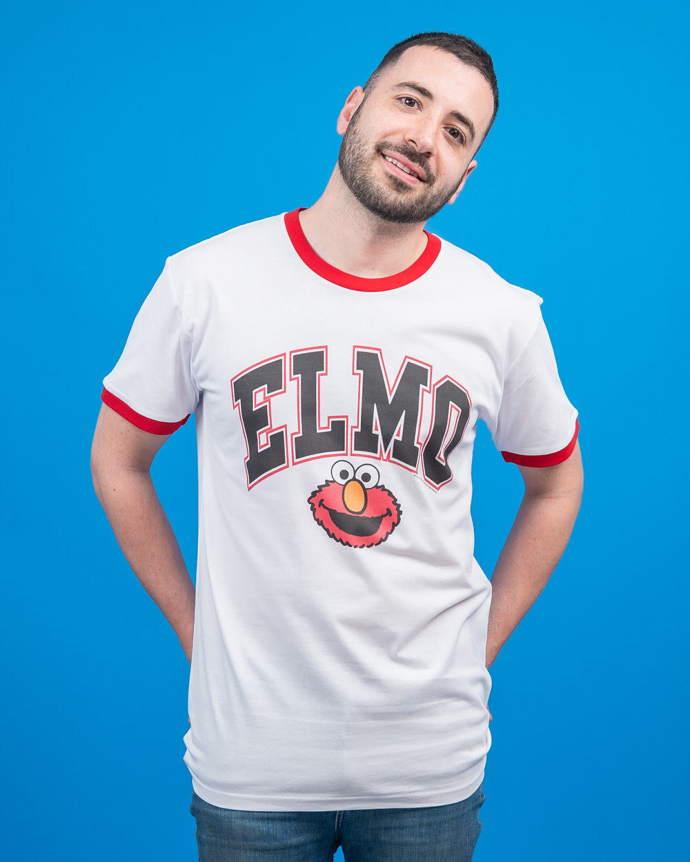 Elmo College T-Shirt Australia Online #colour_red ringer