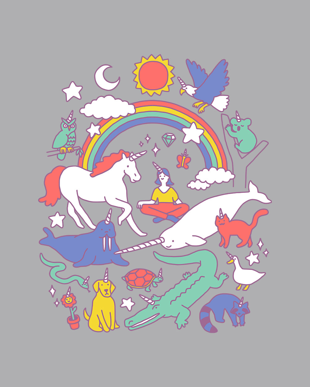 Unicorns Kids T-Shirt Australia Online #colour_grey