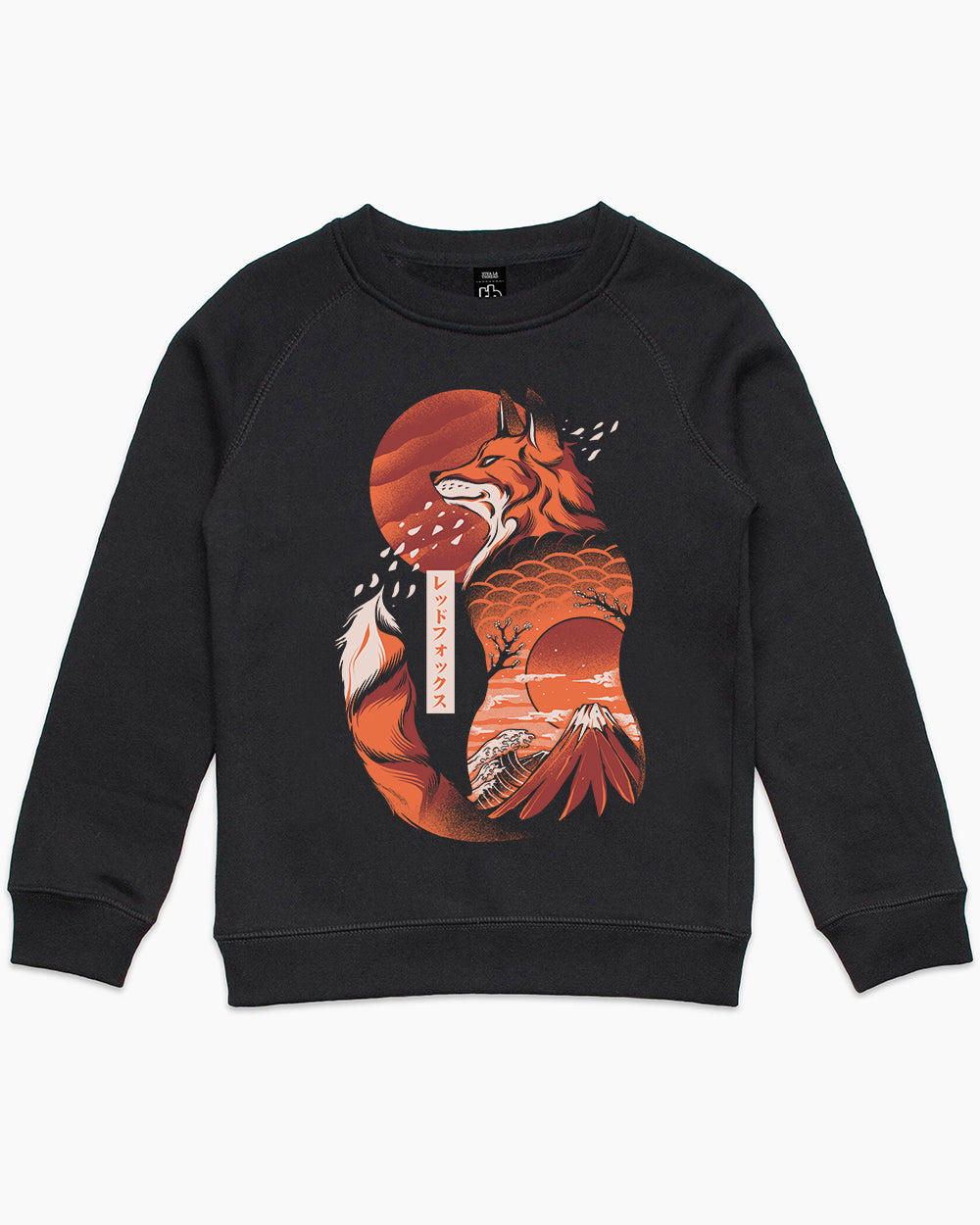 Japanese Fox Kids Sweater Australia Online #colour_black