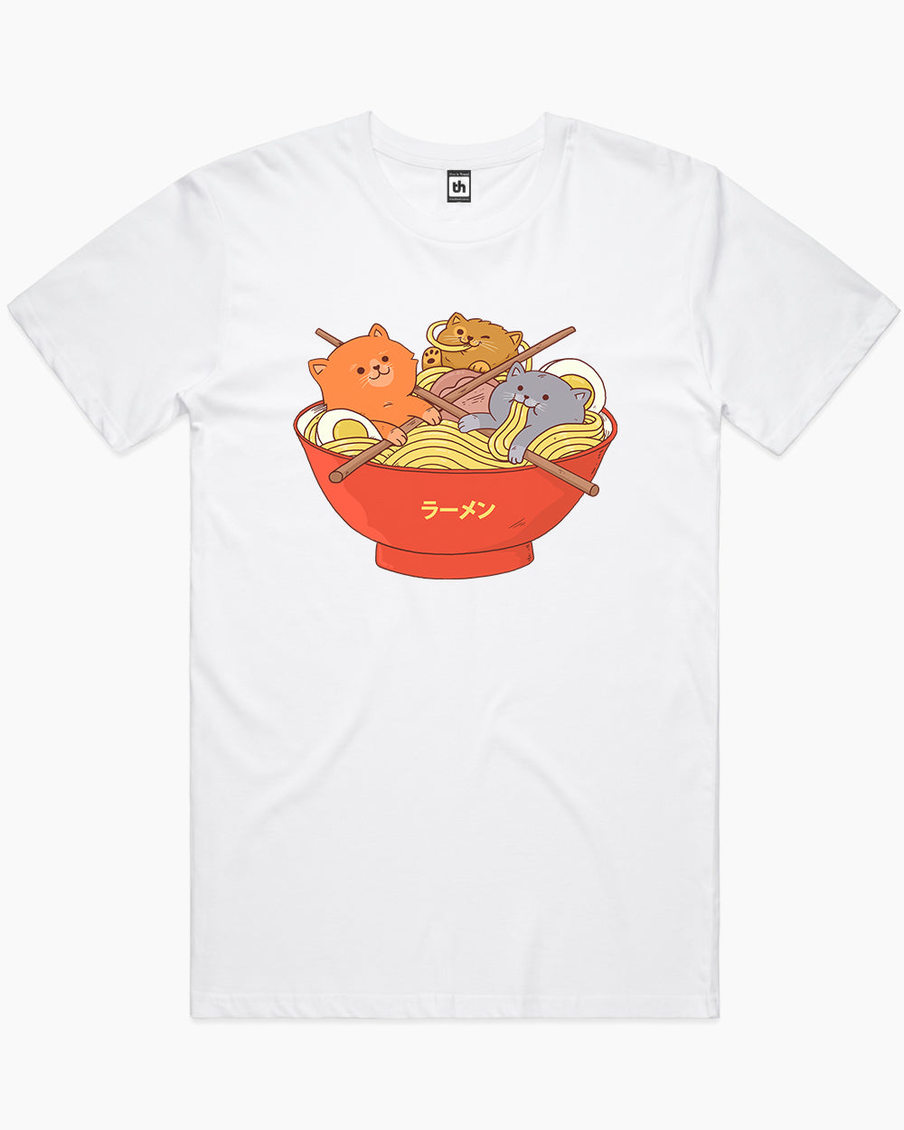 Ramen and Cats T-Shirt Europe Online #colour_white