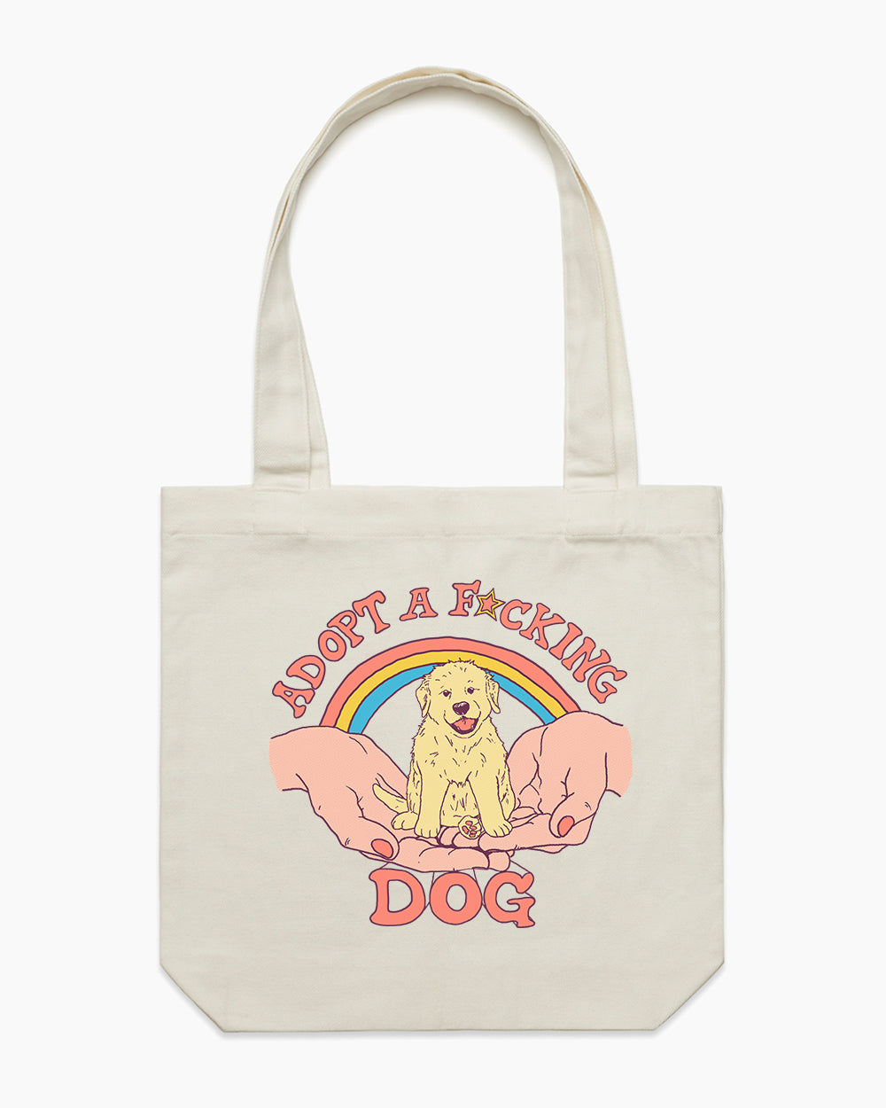 Adopt a F-cking Dog Tote Bag Europe Online #colour_natural
