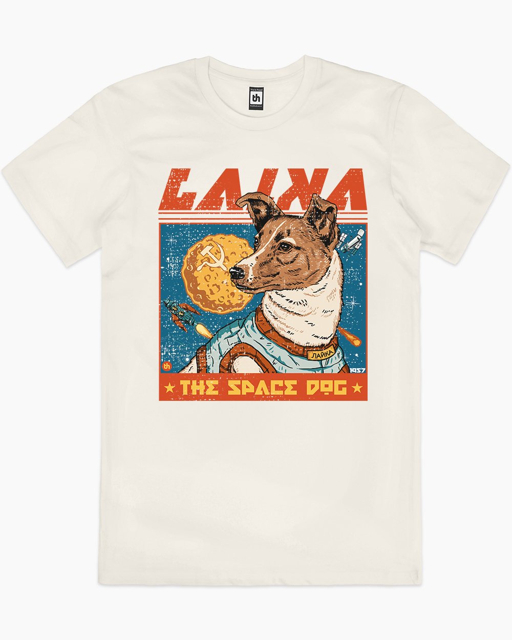 Laika the Space Dog T-Shirt Europe Online #colour_natural