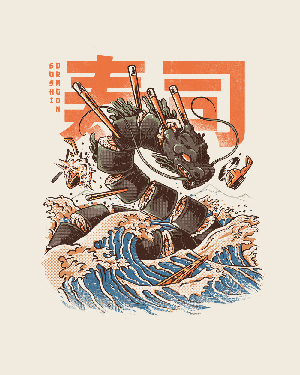 Sushi Dragon T-Shirt Europe Online #colour_natural