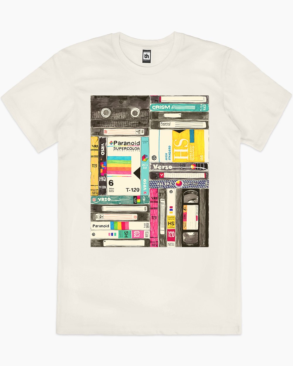 Tape Pattern T-Shirt Australia Online #colour_natural