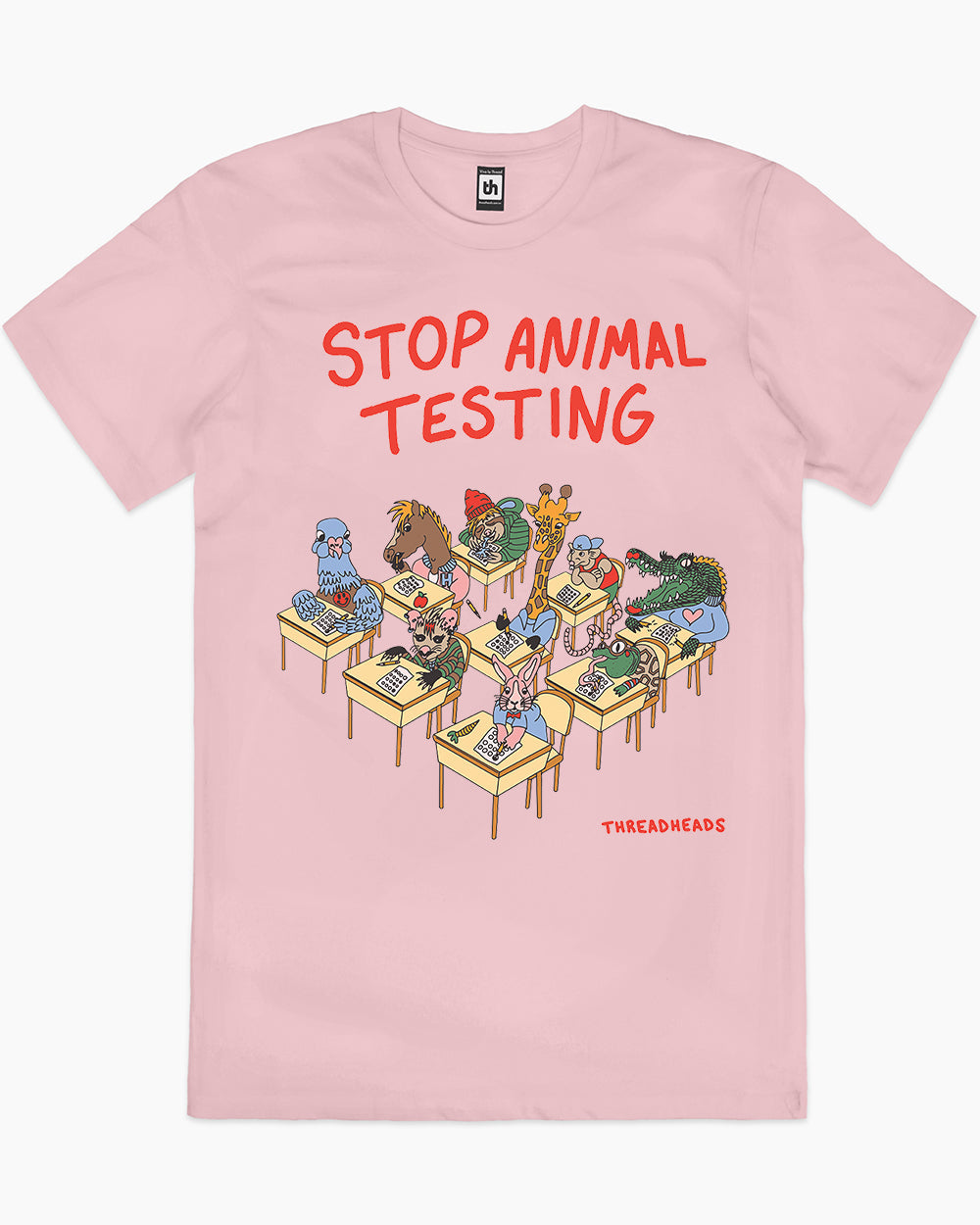 Stop Animal Testing T-Shirt Europe Online #colour_pink
