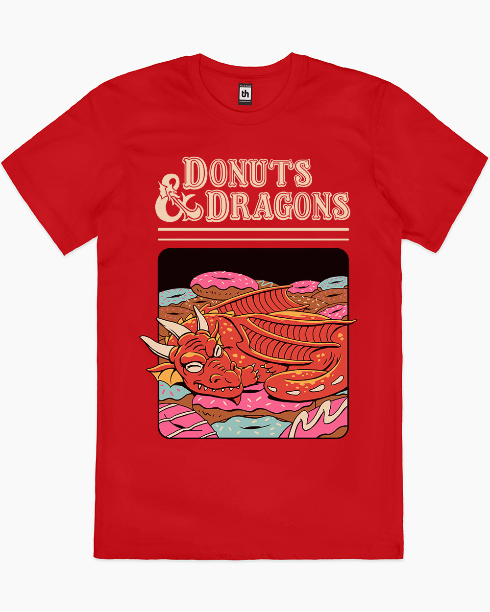 Donuts and Dragons T-Shirt Europe Online #colour_red