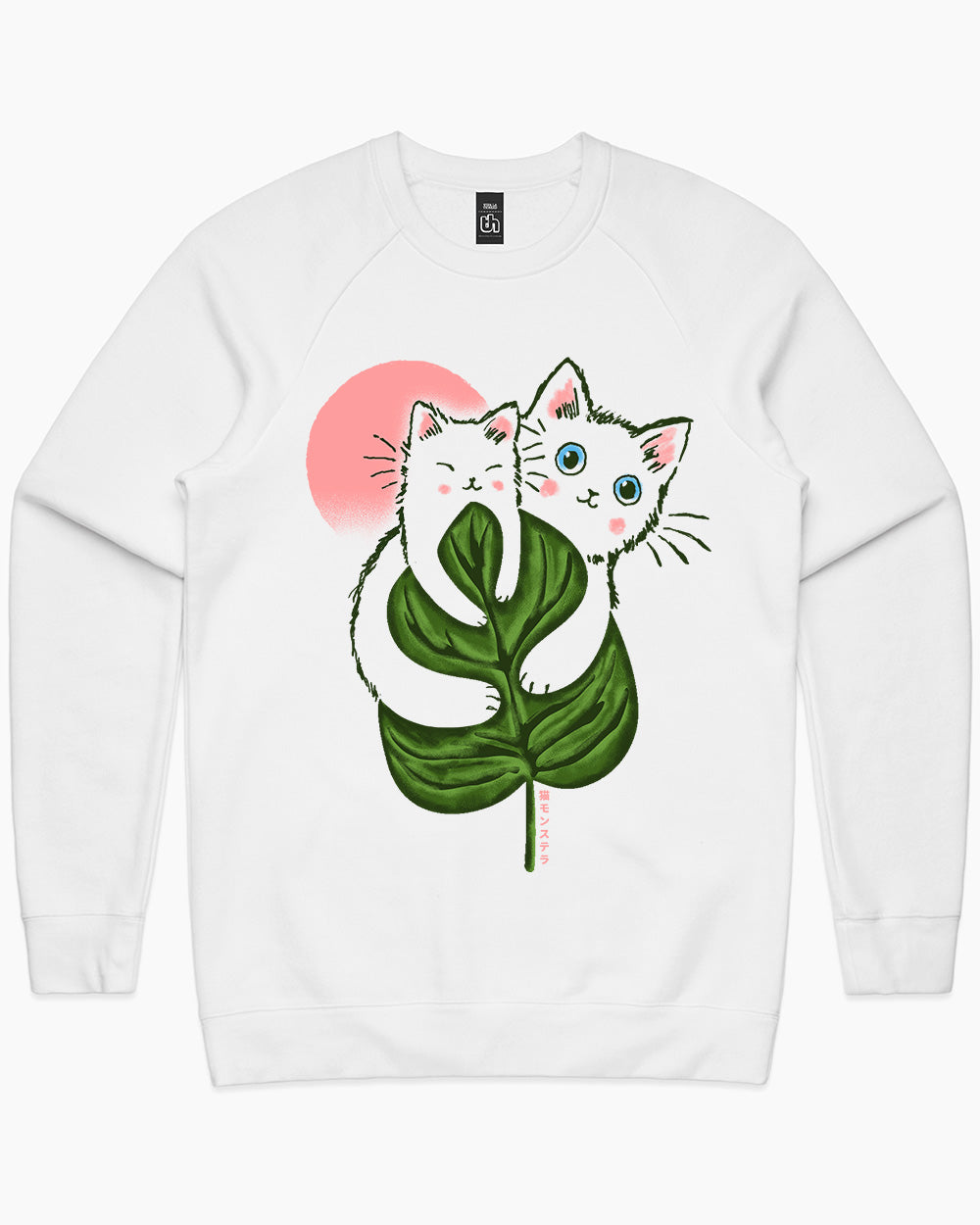 Cat Monstera Sweater Europe Online #colour_white