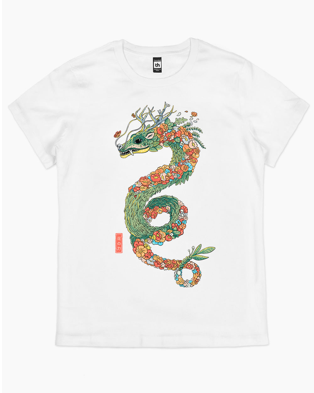 Flower Dragon T-Shirt Australia Online #colour_white