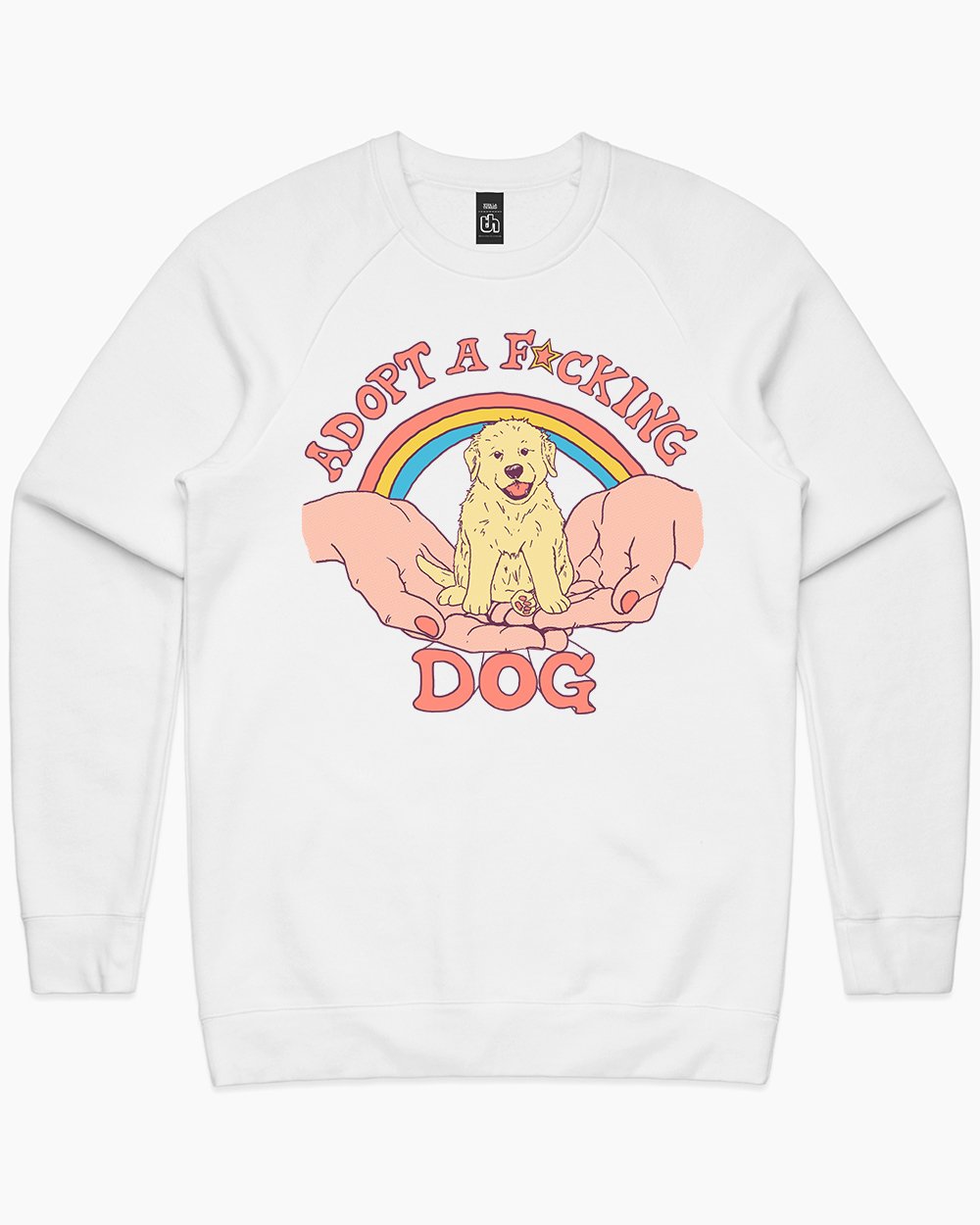Adopt a F-cking Dog Sweater Europe Online #colour_white