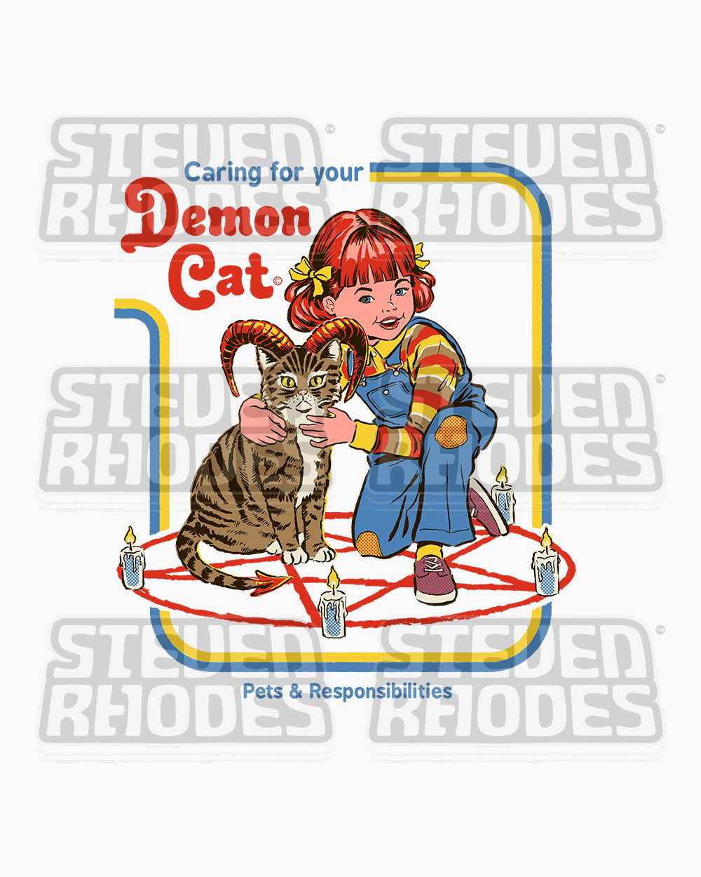Caring for Your Demon Cat T-Shirt Europe Online #colour_white