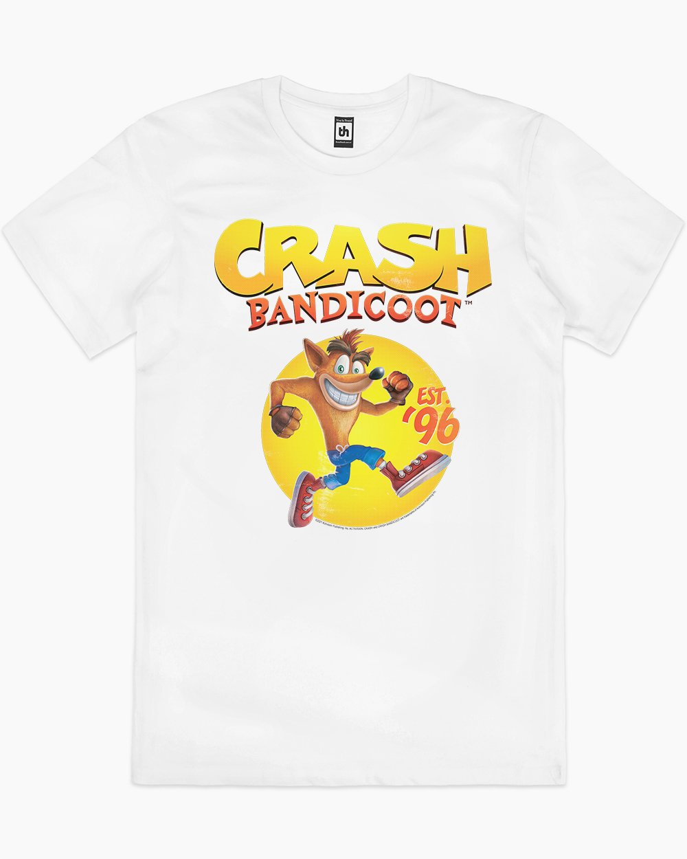 Crash Bandicoot Est 96 T-Shirt Europe Online #colour_white