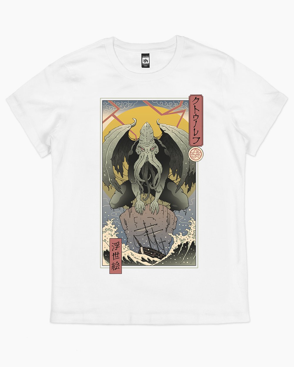 Cthulhu in Edo T-Shirt Australia Online #colour_white