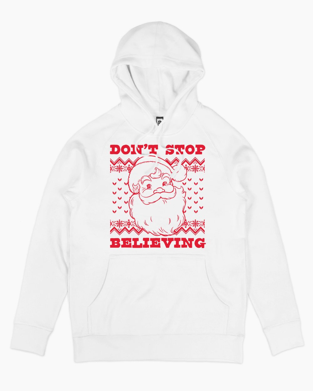 Don’t Stop Believing Santa Hoodie Europe Online #colour_white