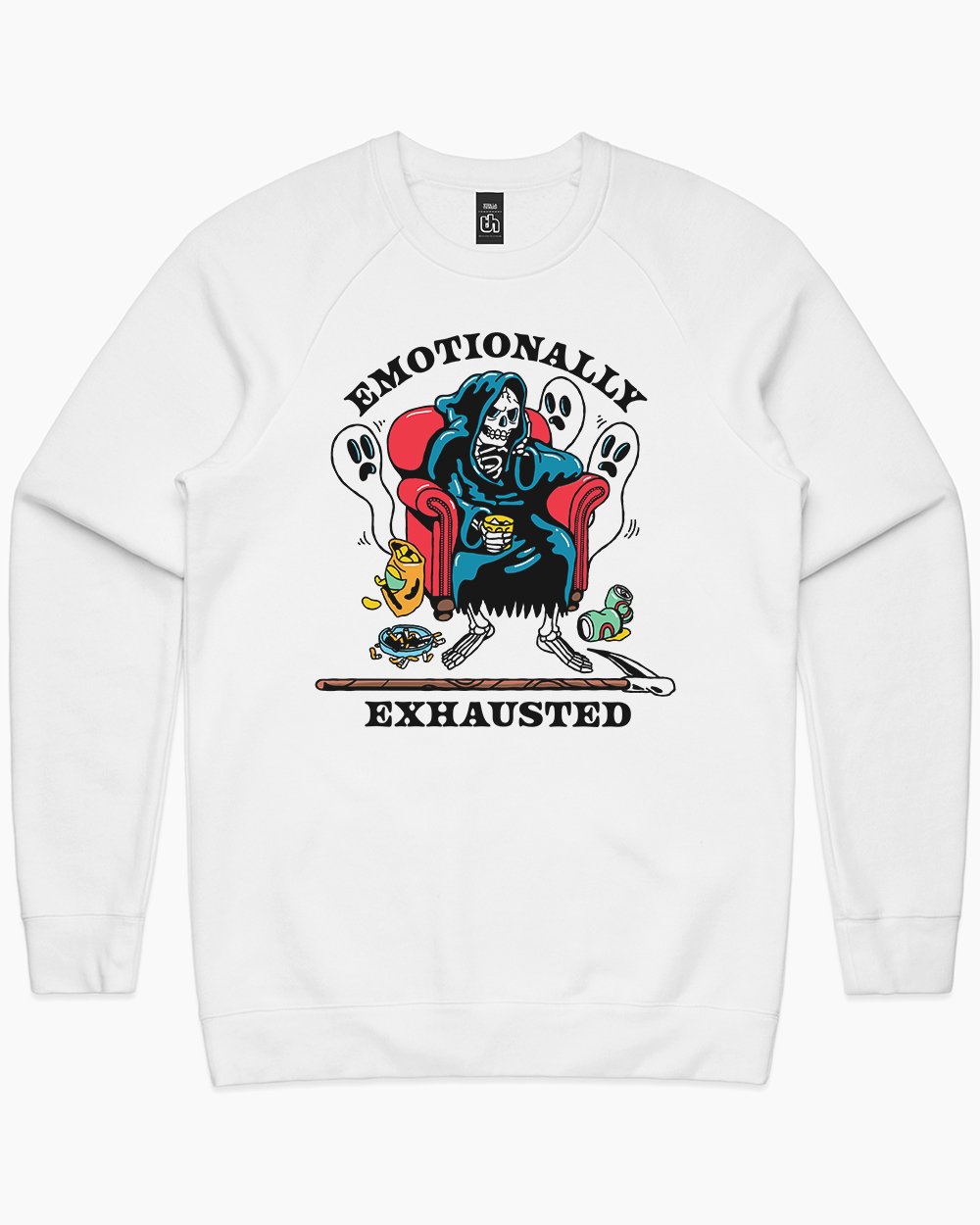 Emotionally Exhausted Sweater Europe Online #colour_white