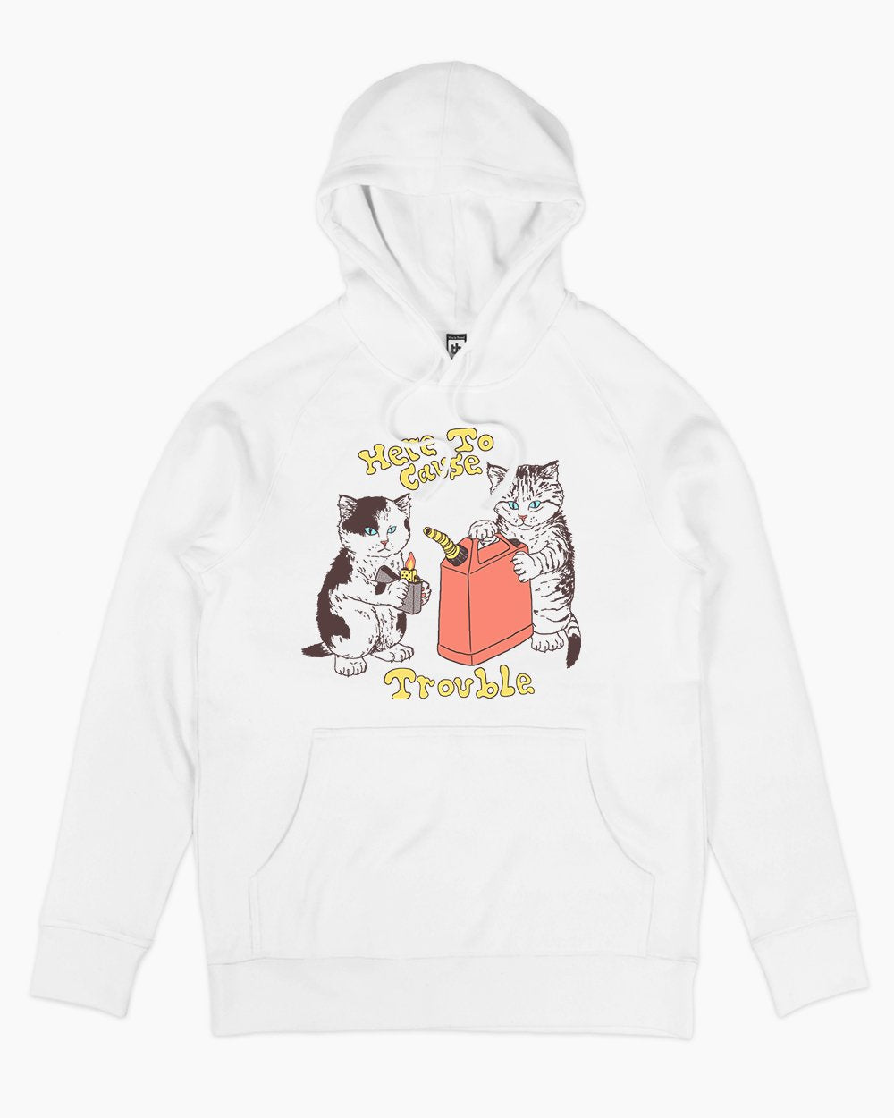 Here to Cause Trouble Hoodie Europe Online #colour_white