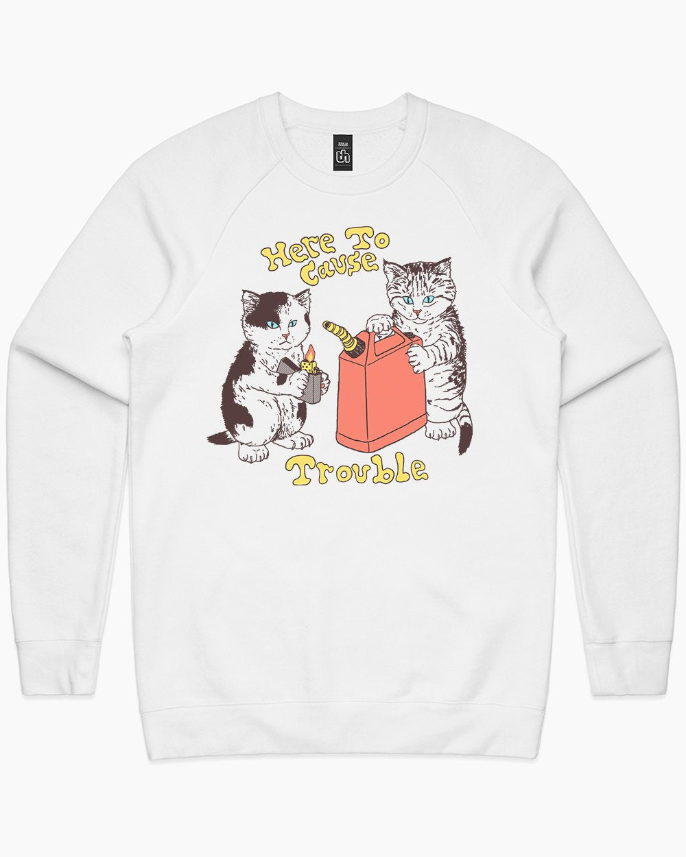 Here to Cause Trouble Sweater Europe Online #colour_white