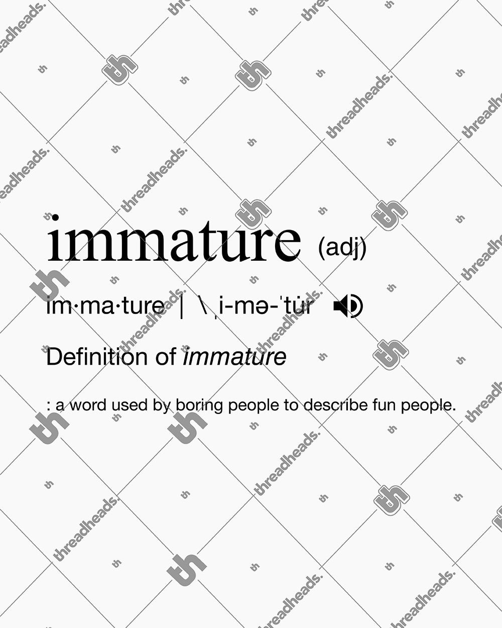 Immature Dictionary Definition Hoodie Europe Online #colour_white