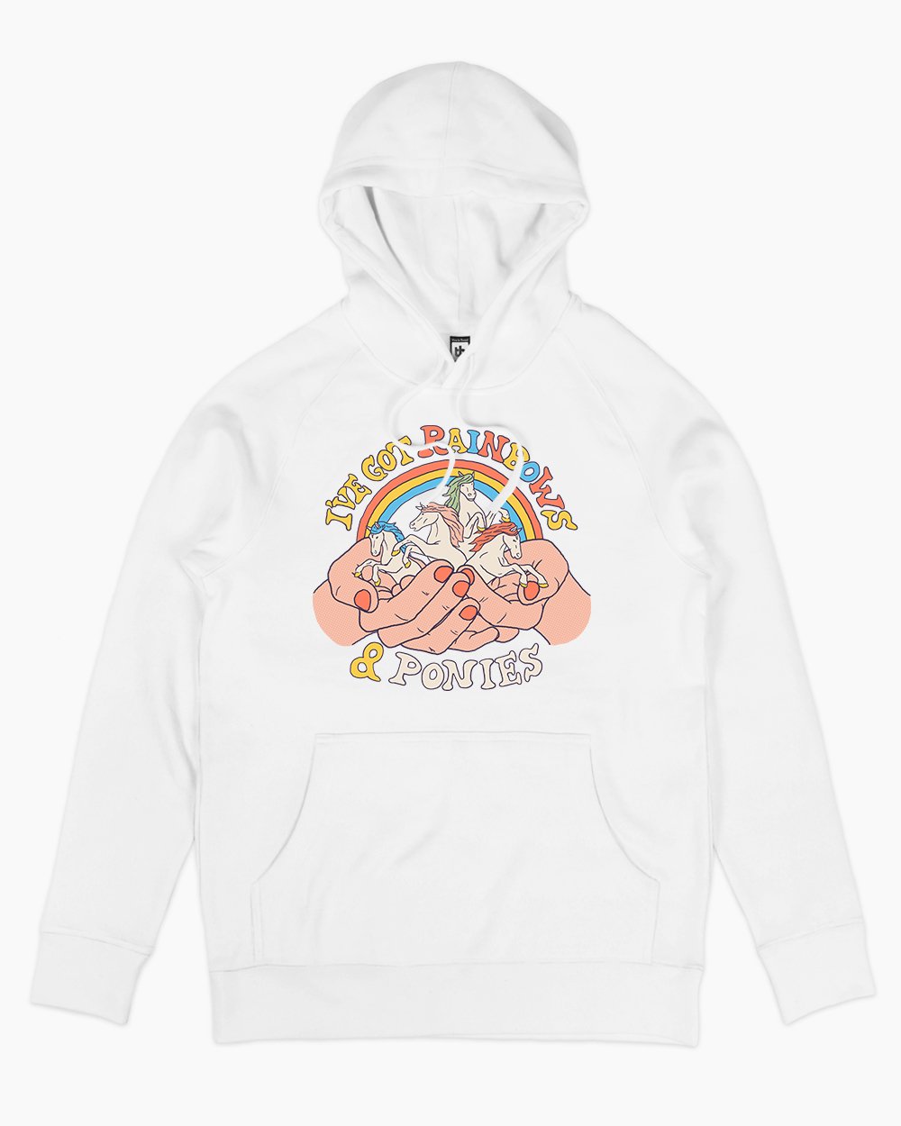 I've Got Rainbows and Ponies Hoodie Europe Online #colour_white