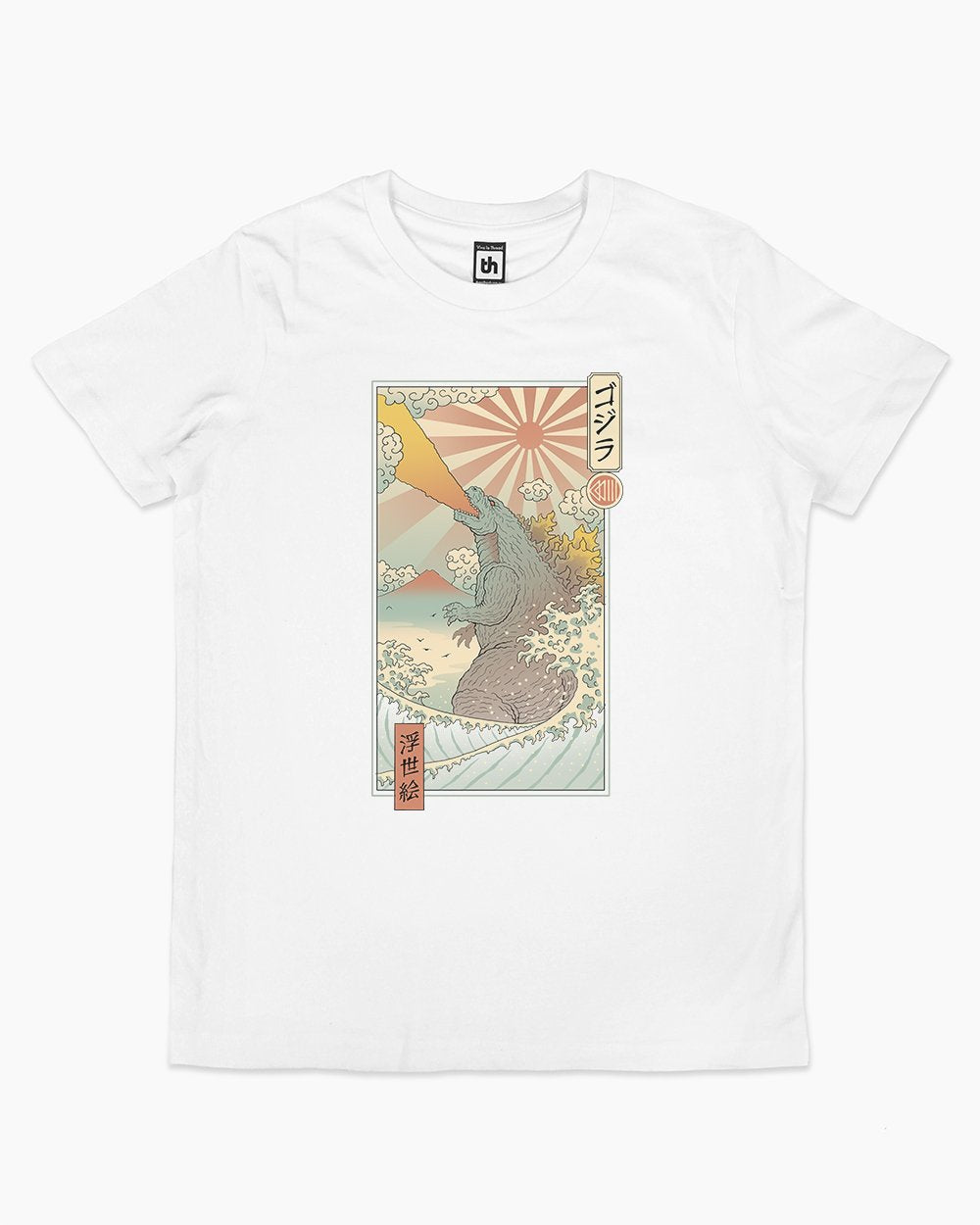 King Kaiju Ukiyo-e Kids T-Shirt Europe Online #colour_white