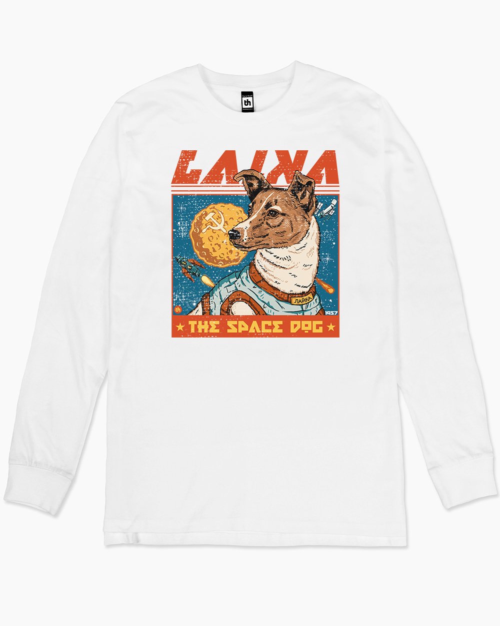 Laika the Space Dog Long Sleeve Europe Online #colour_white