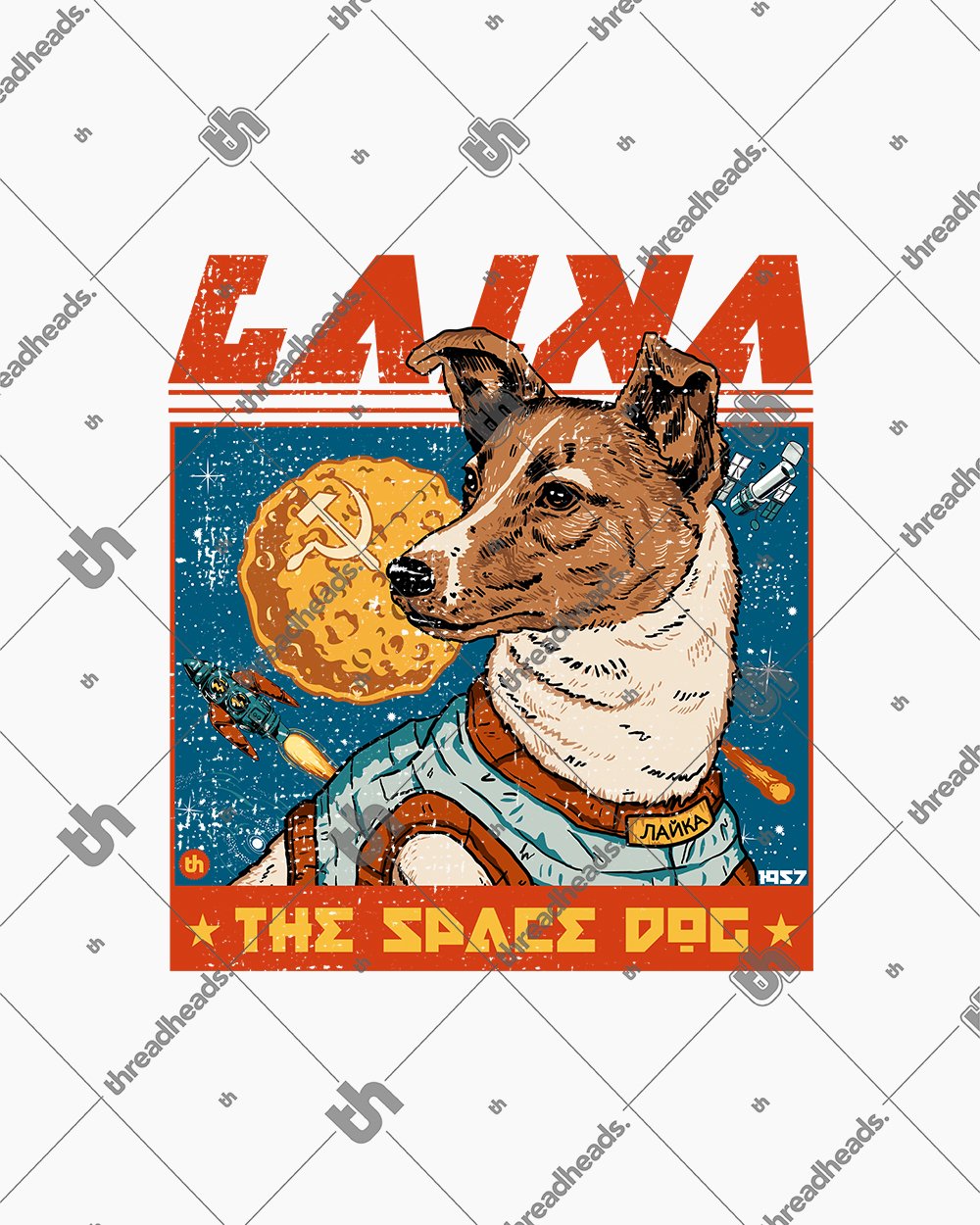 Laika the Space Dog Hoodie Europe Online #colour_white