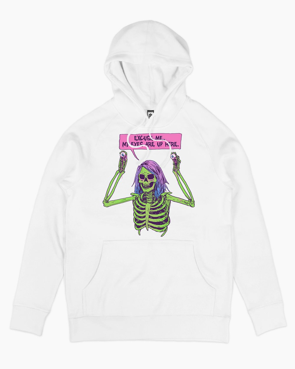 My Eyes are Up Here Hoodie Europe Online #colour_white